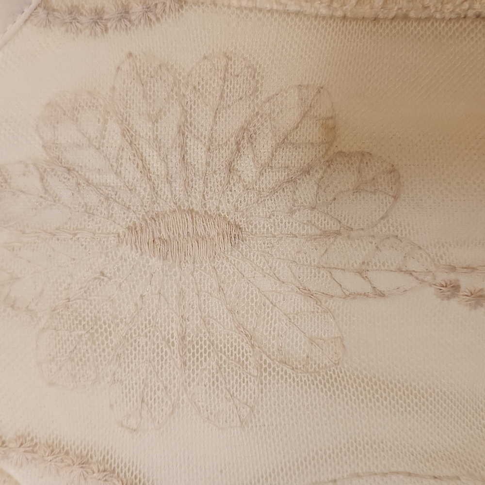 Dressbarn Women's Champagne Embroidered Floral Lace Blouse Size S - Picture 12 of 16